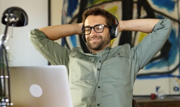 Guy working from home